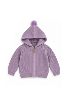 Purple zipper cardigan sweater