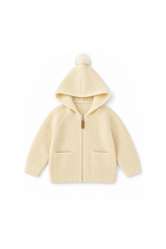 Apricot zipper cardigan sweater