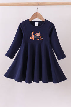 Premium Navy Auburn tiger applique dress