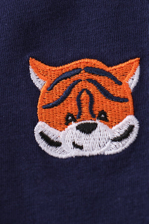 Premium Navy Auburn tiger embroidery cardigan
