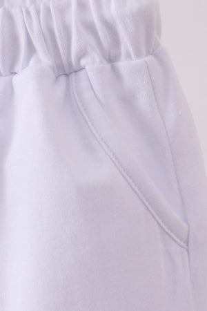 Premium White drawstring shorts