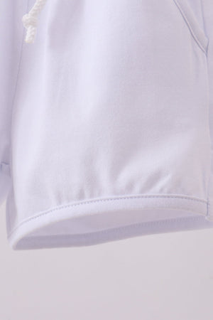 Premium White drawstring shorts