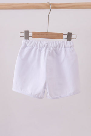 Premium White drawstring shorts