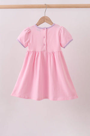 Pink ghost pumpkin embroidery dress