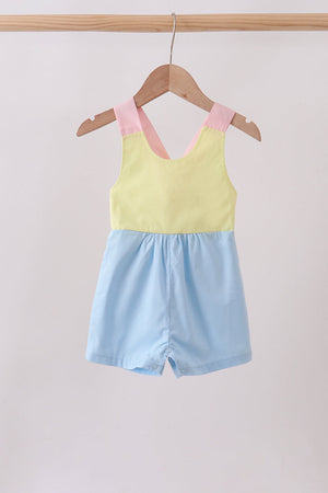 Yellow & blue ruffle bow bubble