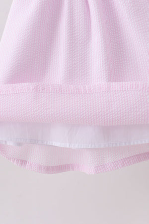 Pink lemon ruffle gingham dress