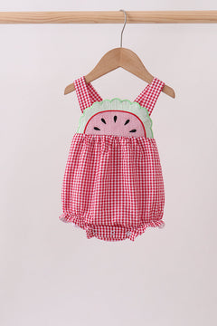 Red watermelon ruffle bubble