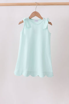 Mint Scalloped Bow Dress