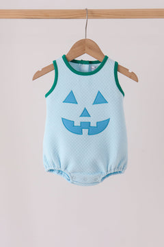 Blue Jack-O-Lantern applique bubble