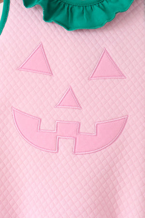 Pink Jack-O-Lantern applique bubble