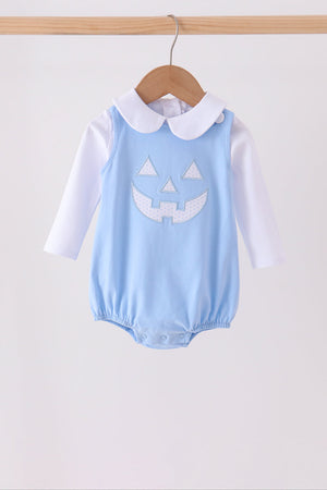 Blue Jack-O-Lantern applique bubble set