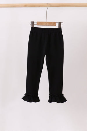 Black ruffle pants