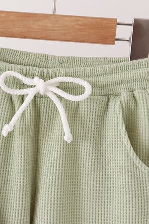 Green scalloped pants set