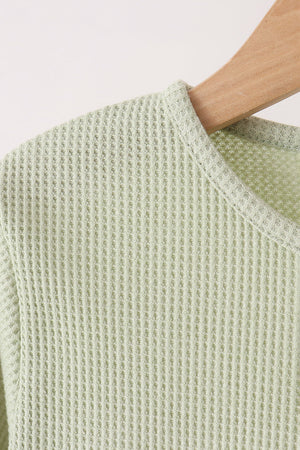 Green scalloped pants set