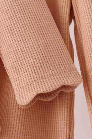 Oatmeal scalloped pants set