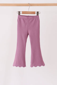Dusty mauve scalloped bell pants
