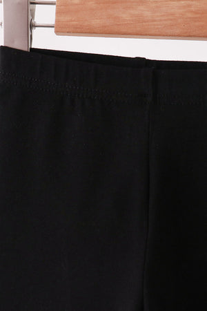 Black scalloped leggings