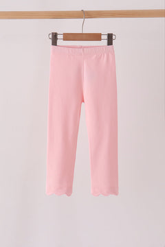 Pink scalloped leggings