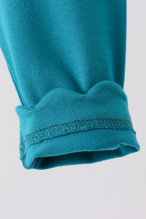 Teal scalloped leggings