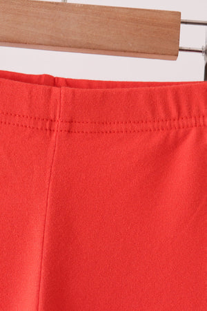 Red scalloped leggings