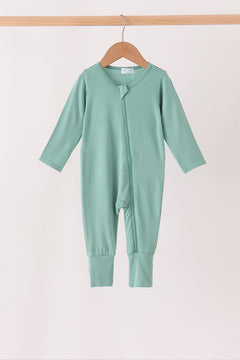 Sage zipper bamboo anti-slip romper