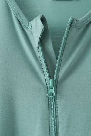 Sage zipper bamboo anti-slip romper