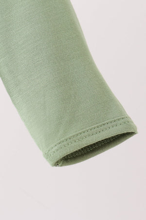 Green zipper bamboo romper