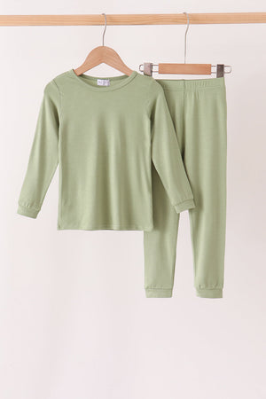 Green bamboo pajama set