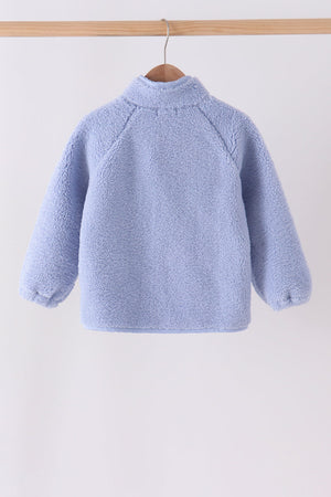 Blue fleece zipper jacket