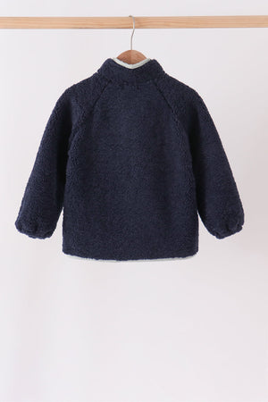 Navy fleece zipper jacket