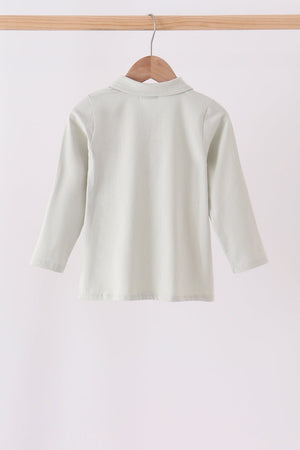 Sage turkey embroidery shirt
