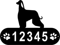 Afghan Hound Dog PAWS House Address Sign or Name Plaque