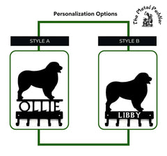 Australian Shepherd Personalized Key Hanger and Leash Holder - 5 Hooks