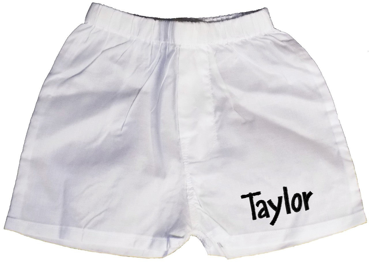Personalized Infant Boxer Shorts - White