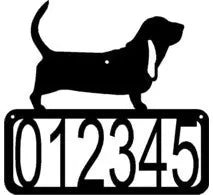 Basset Hound Dog House Address Sign
