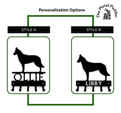 Belgian Malinois Personalized Key Hanger and Leash Holder - 5 Hooks