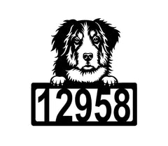Bernese Mountain Dog Address Sign - Detailed Design with Custom House Numbers