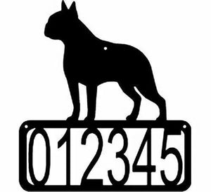 Boston Terrier Dog House Address Sign