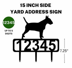 Bull Terrier Yard Address Sign with Stakes & Size Options