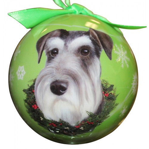 E&S Imports Shatter Proof Ball Christmas Ornament - Schnauzer (uncropped)(CBO-105)