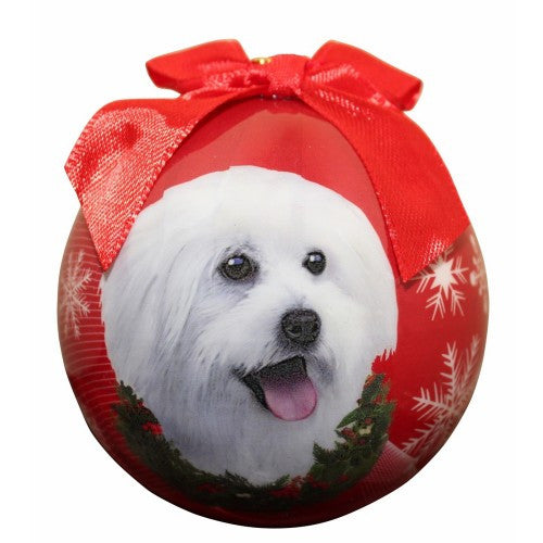 E&S Imports Shatter Proof Ball Christmas Ornament - Maltipoo(CBO-124)