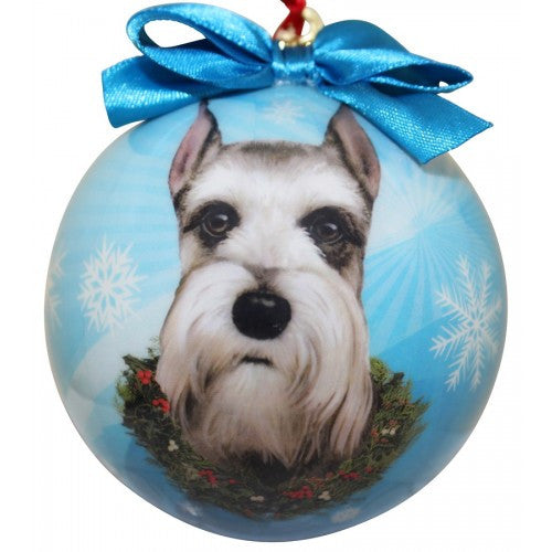 E&S Imports Shatter Proof Ball Christmas Ornament - Schnauzer (cropped)(CBO-34)