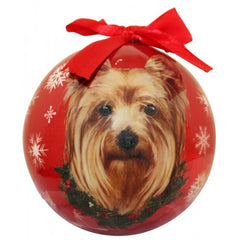 E&S Imports Shatter Proof Ball Christmas Ornament - Yorkshire Terrier (Yorkie)(CBO-46)
