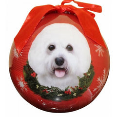 E&S Imports Shatter Proof Ball Christmas Ornament - Bichon Frise(CBO-4)