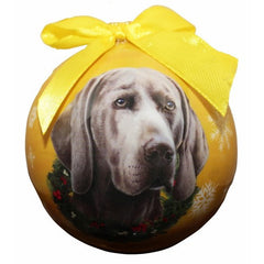 E&S Imports Shatter Proof Ball Christmas Ornament - Weimaraner(CBO-54)