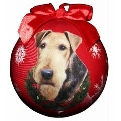 E&S Imports Shatter Proof Ball Christmas Ornament - Airedale(CBO-57)