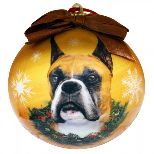 E&S Imports Shatter Proof Ball Christmas Ornament - Boxer (cropped)(CBO-7)