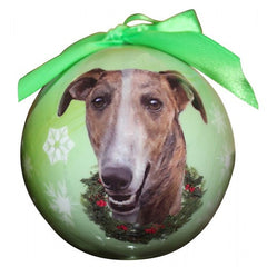 E&S Imports Shatter Proof Ball Christmas Ornament - Greyhound (brindle)(CBO-94)