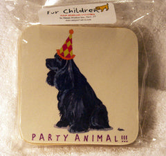 Fur Children Party Animal Coasters - American Cocker Spaniel (Black) (PC040405)