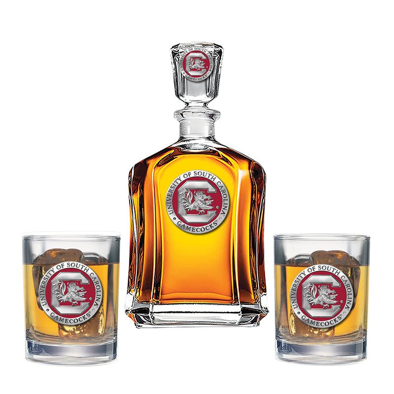 University of South Carolina Capitol Decanter with 2 Glasses